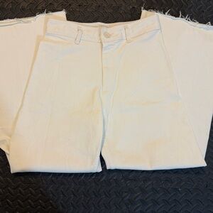 Zara High Rise White Jeans
